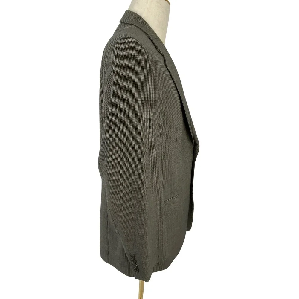 Ralph Lauren Men's Blazer Sport Coat Gray Houndstooth Two Button Size 42R‎
